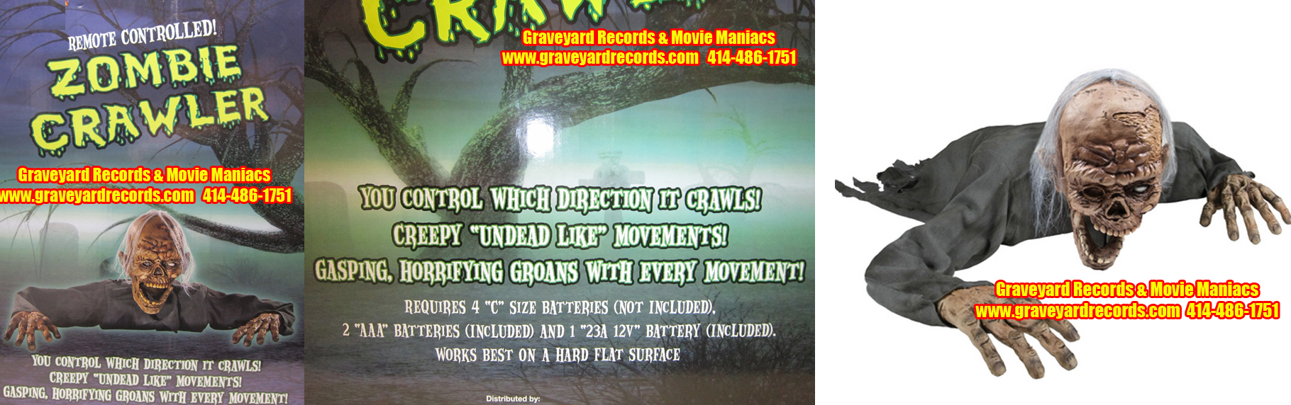 life Size Crawling Zombie Animated Prop